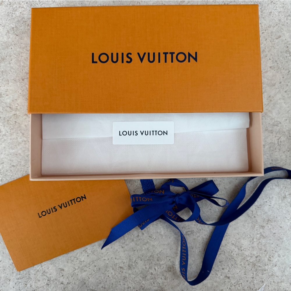 Louis Vuitton Orange Gift Box with Blue Ribbon